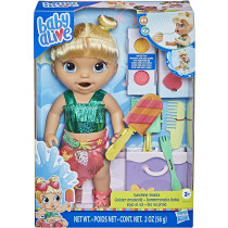 Baby Alive Sunshine Snacks Doll, Eats And "Poops," Waterplay Baby Doll, Ice Pop Mold, Toy For Kids 3 And Up, Blonde Hair