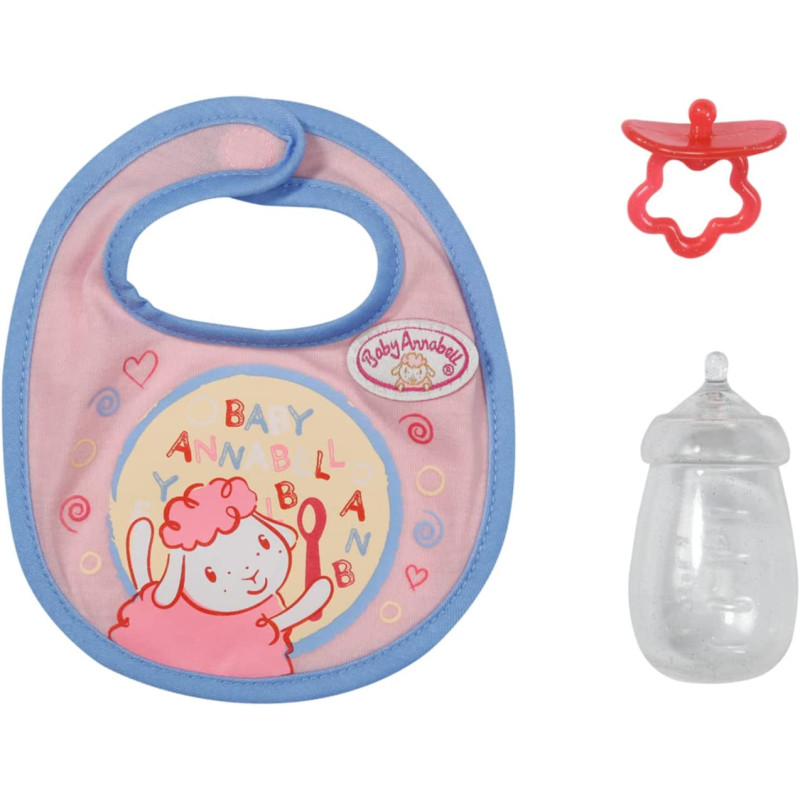 Baby Annabell Little Feeding Set 706534 - Feeding Set Suitable For 36cm Dolls For Toddlers - Includes Feeding Bib, Bottle, And Dummy For Soothing & Pretend Play - Suitable From 1 Year