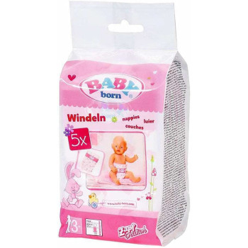 Baby Born Babyborn Nappies 5 Pack, Pink, 826508