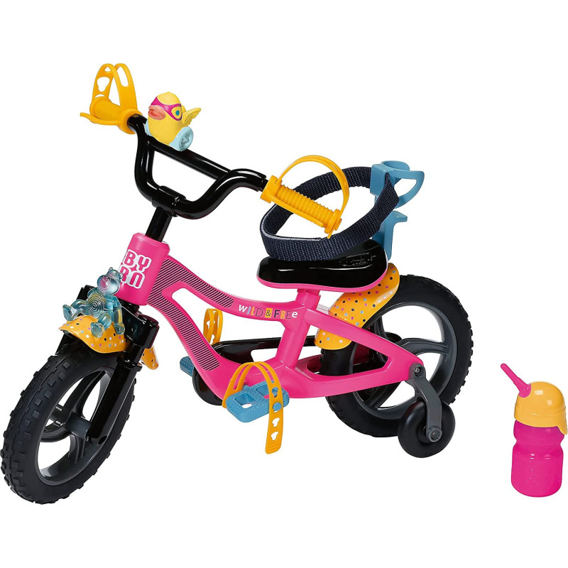Baby Born Bike For 43 cm Doll - With Horn, Light & Mudguards - Easy For Small Hands, Creative Play Promotes Empathy & Social Skills, For Toddlers 3 Years & Up - Includes Water Bottle