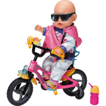 Baby Born Bike For 43 cm Doll - With Horn, Light & Mudguards - Easy For Small Hands, Creative Play Promotes Empathy & Social Skills, For Toddlers 3 Years & Up - Includes Water Bottle