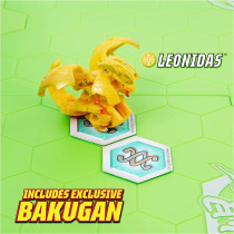 Bakugan Evo Battle Arena, Includes Exclusive Leonidas, 2 Cards and BakuCores, Neon Game Board Collectibles, Ages 6 and Up
