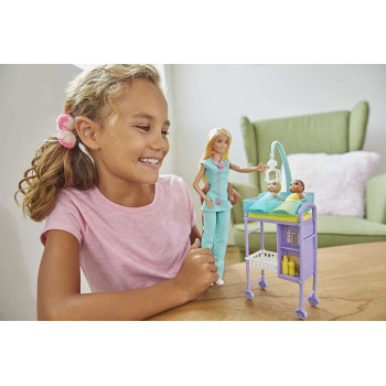 Barbie Baby Doctor Playset With Blonde Doll, 2 Infant Dolls, Toy Pieces Gkh23