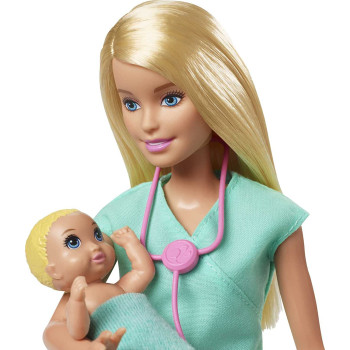 Barbie Baby Doctor Playset With Blonde Doll, 2 Infant Dolls, Toy Pieces Gkh23