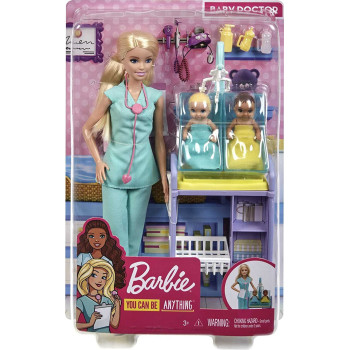 Barbie Baby Doctor Playset With Blonde Doll, 2 Infant Dolls, Toy Pieces Gkh23