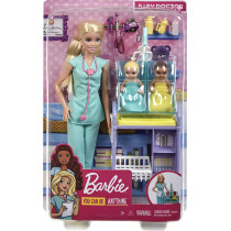 Barbie Baby Doctor Playset With Blonde Doll, 2 Infant Dolls, Toy Pieces Gkh23