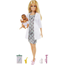 Barbie Baby Doctor Playset with Blonde Doll, Infant Doll, Doctor Toy Accessories GVK03