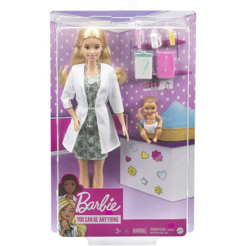 Barbie Baby Doctor Playset with Blonde Doll, Infant Doll, Doctor Toy Accessories GVK03