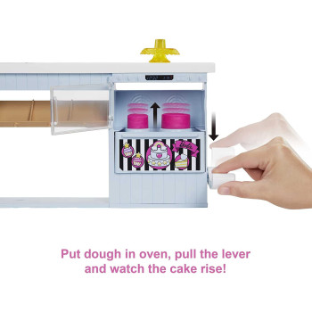 Barbie Bakery Playset With 12 In Petite Doll, Pink Hair, Bakery Station, Cake Making Feature & 20+ Realistic Play Pieces, 3 & Up