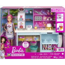 Barbie Bakery Playset With 12 In Petite Doll, Pink Hair, Bakery Station, Cake Making Feature & 20+ Realistic Play Pieces, 3 & Up