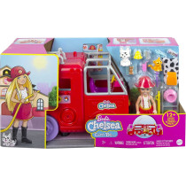 Barbie Chelsea Fire Truck Playset, Chelsea Doll (6 Inch), Fold Out Firetruck, 15+ Storytelling Accessories, Stickers, Ages 3 Years Old & Up