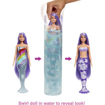Barbie Color Reveal Mermaid Doll With 7 Unboxing Surprises: Metallic Blue With Rainbows: Water Reveals Full Look & Color Change: Gift For Kids 3 Years & Older Styles May Vary, Multi