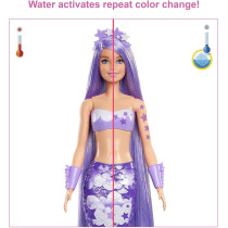 Barbie Color Reveal Mermaid Doll With 7 Unboxing Surprises: Metallic Blue With Rainbows: Water Reveals Full Look & Color Change: Gift For Kids 3 Years & Older Styles May Vary, Multi