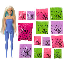 Barbie Color Reveal Peel Fairy Fashion Reveal Doll Set with 25 Surprises Including Blue Peel-able Doll & Pet & 16 Mystery Bags with Clothes & Accessories for 2 Fairy-Inspired Looks