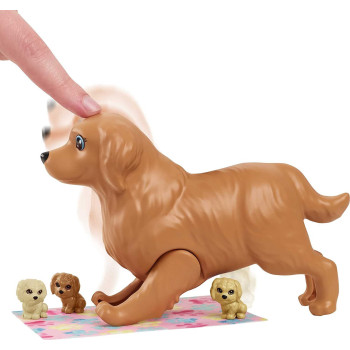 Barbie Doll and Newborn Pups Playset with Dog, 3 Puppies & Accessories, 3 to 7 Year Olds