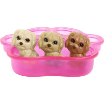 Barbie Doll and Newborn Pups Playset with Dog, 3 Puppies & Accessories, 3 to 7 Year Olds