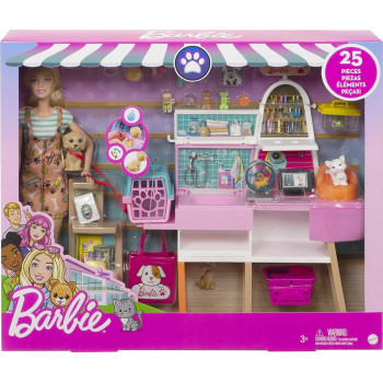 Barbie Doll And Pet Boutique Playset With 4 Pets And Accessories, For 3 To 7 Year Olds Grg90