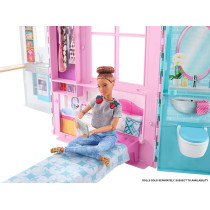 Barbie Dollhouse, Portable 1-Story Playset, With Pool, Multi-Colour Fxg54