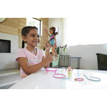 Barbie Dreamhouse Adventures Teresa Spin 'n Twirl Gymnast Doll, 11.5-inch Brunette, in Leotard, with Accessories GHK24