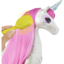 Barbie Dreamtopia Brush 'n Sparkle Unicorn with Lights and Sounds, White with Pink Mane and Tail GFH60