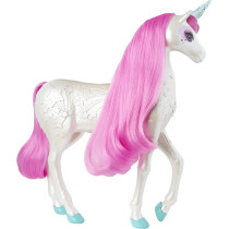 Barbie Dreamtopia Brush 'n Sparkle Unicorn with Lights and Sounds, White with Pink Mane and Tail GFH60