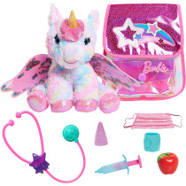 Barbie Dreamtopia Unicorn Doctor, Interactive Lights and Sounds Plush with Backpack, by Just Play