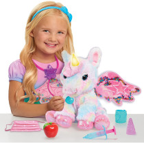 Barbie Dreamtopia Unicorn Doctor, Interactive Lights and Sounds Plush with Backpack, by Just Play