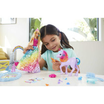 Barbie Dreamtopia Unicorn Pet Playset With Barbie Princess Doll, Unicorn With Color Change Potty Feature & 18 Accessories, Gift For 3 To 7 Years - Gtg01