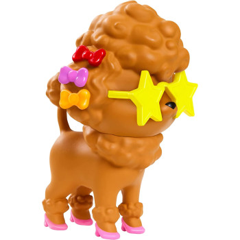 Barbie Extra Doll 1 In Furry Rainbow Coat With Pet Poodle, Brunette Afro-Puffs With Braids, Including 'Shine Bright' Sungl, Multiple Flexible Joints
