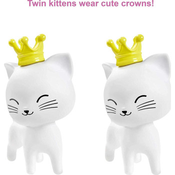 Barbie Extra Doll 4, Curvy, in Zippered Bomber Jacket with 2 Pet Kittens, Blue Curly Hair, Outfit & Accessories Including Skateboard, Multiple Flexible Joints, Gift for Kids 3 Years Old & Up