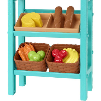 Barbie Farmers Market Playset, Doll (Blonde), Market Stand, Register, Vegetables, Bread, Cheese & Flowers, Great Gift for Ages 3 Years Old & Up