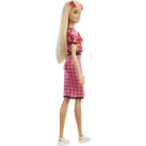 Barbie Fashionistas Dolls, Houndstooth Top / Skirt Matching Set, Toy for Kids 3 to 8 Years Old GRB59, Multi-colour