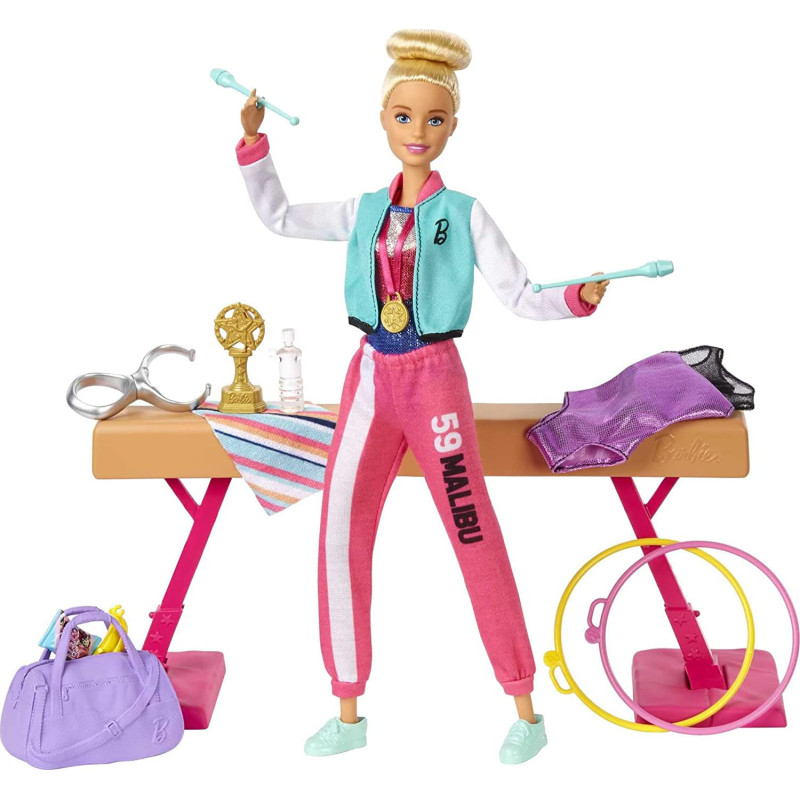 Barbie Gymnastics Playset With Doll, Balance Beam, 15+ Accessories Gjm72