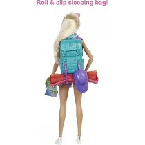 Barbie It Takes Two "Malibu" Camping Doll (11.5 In Blonde) With Pet Puppy, Backpack, Sleeping Bag & 10 Camping Accessories, Gift For 3 To 7 Year Olds
