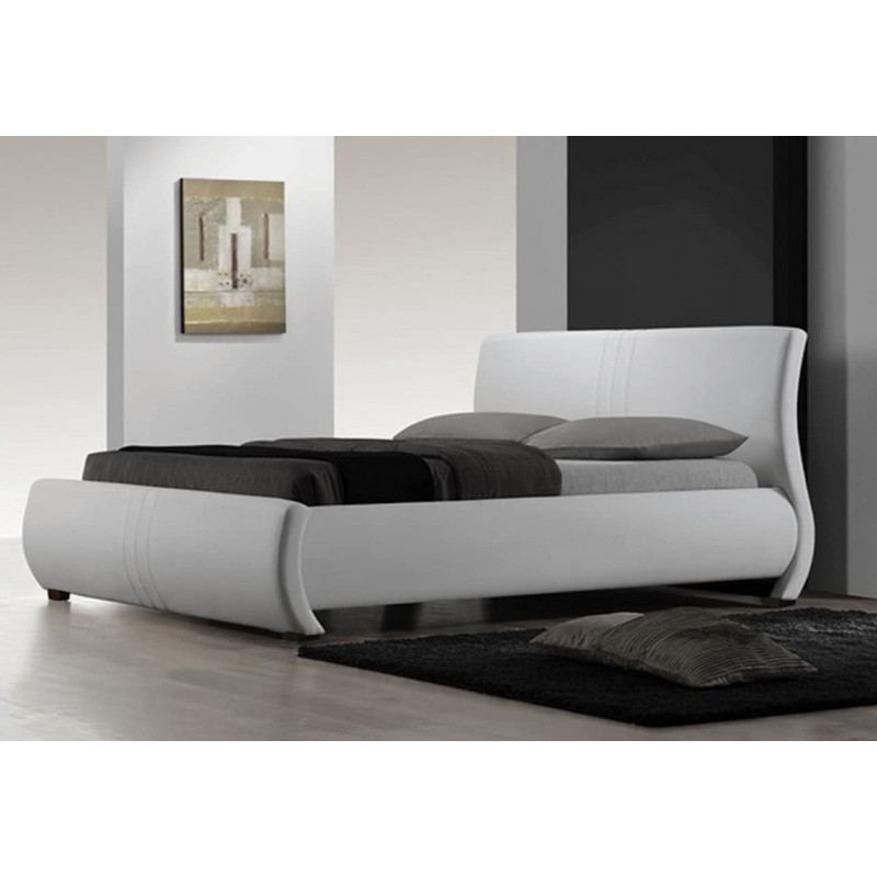 R2R Furniture Elegancy Bed - King Size (180 x 200 CM) (Beige, Faux Leather)