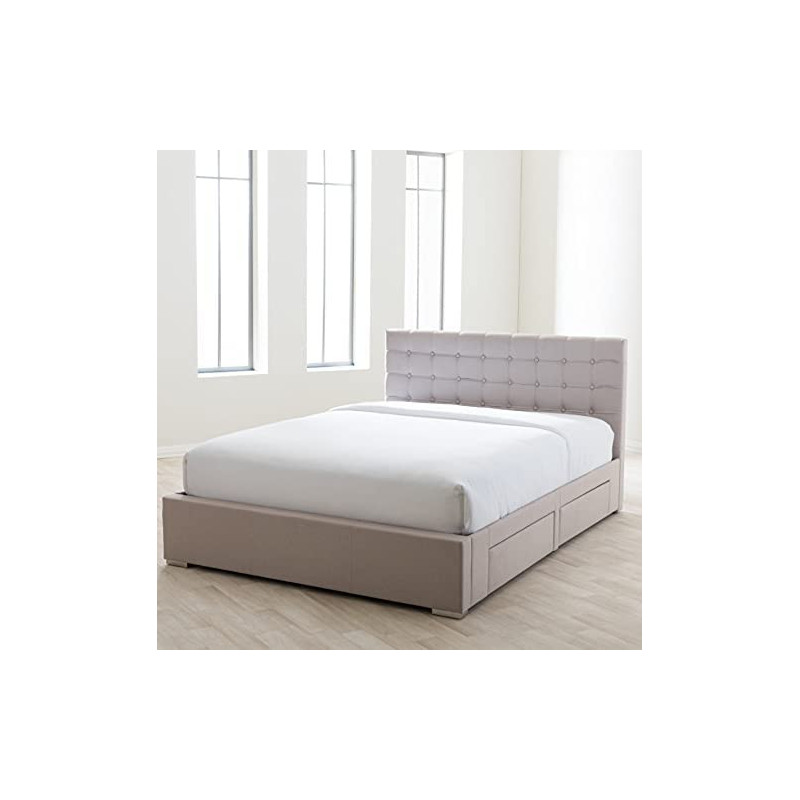 R2R Furniture Excellent Mastery Bed (Black, Faux Leather)