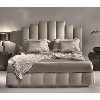 R2R Furniture Flute Design Bed With Mattress - King Size