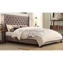 R2R Furniture Goldline Gas-Lift Up King Size Bed With Storage And Mattress - Grey