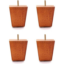 R2R Furniture Karcy 4 Pcs 5 Inch Modern-Style Wooden Furniture Sofa Legs Feet For Sofas, Beds, Tables And Others With Screws Embedded (Oak)