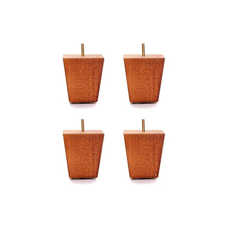 R2R Furniture Karcy 4 Pcs 5 Inch Modern-Style Wooden Furniture Sofa Legs Feet For Sofas, Beds, Tables And Others With Screws Embedded (Oak)