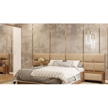 R2R Furniture Modern Panel King Size Bed - (180 x 200 CM) (Dark Grey, Faux Leather)