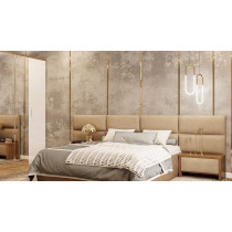 R2R Furniture Modern Panel King Size Bed - (180 x 200 CM) (Dark Grey, Faux Leather)