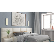 R2R Furniture Modern Panel Super King Size Bed (200 x 200 CM) (White, Faux Leather)