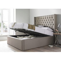 R2R Furniture Piano Design Queen Size Panel Headboard Bed - (160 x 200 CM) (Beige, Faux Leather)