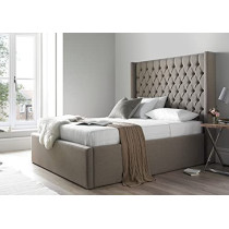 R2R Furniture Piano Design Queen Size Panel Headboard Bed - (160 x 200 CM) (Beige, Faux Leather)
