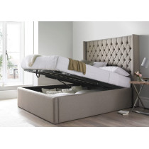 R2R Furniture Trading LLC Islington Tufted King Bed With Storage Only (180 x 200 CM, White, Faux Leather)