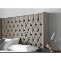 R2R Furniture Trading LLC Islington Tufted King Bed With Storage Only (180 x 200 CM, White, Faux Leather)