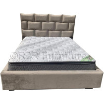 R2R Furniture Regalia Cushioned Headboard Bed With Gas-Lift Up Storage (Without Mattress) - Super King Size (200 x 200 CM)