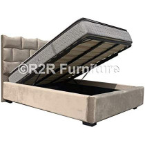 R2R Furniture Regalia Cushioned Headboard Bed With Gas-Lift Up Storage (Without Mattress) - Super King Size (200 x 200 CM)
