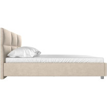 R2R Furniture Rosalie Beige Color King Size Bed With Mattress - (180 x 200 CM) (Dark Beige, Velvet)